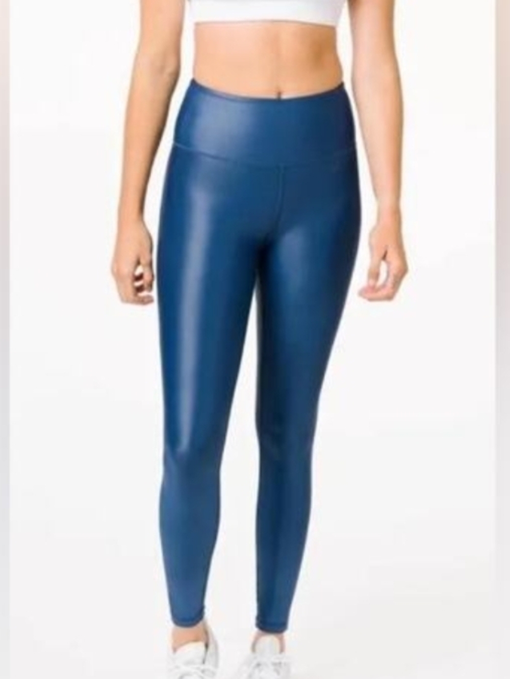 Zyia Metallic Blue Light N Tight Hi-Rise 7/8" - Size 8-10